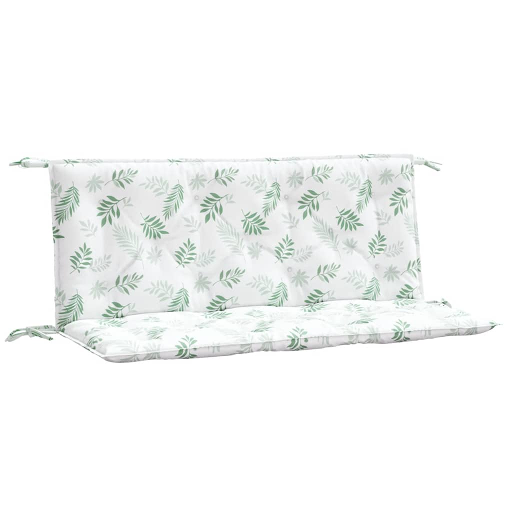 Cuscini Panca Giardino 2 pz Motivo a Foglie 120x50x7 cm Tessuto - homemem39