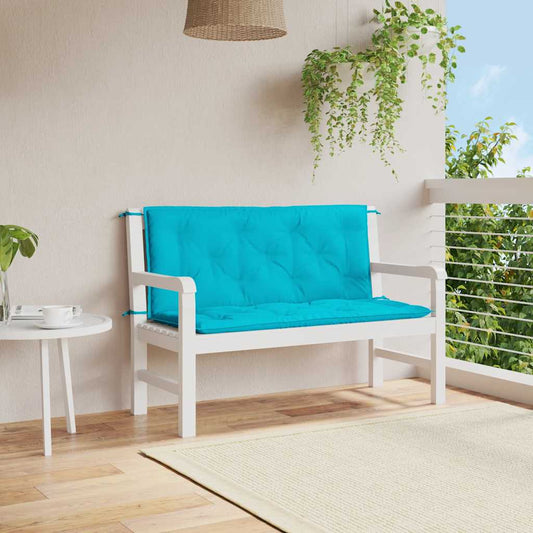 Cuscini per Panca da Giardino 2 pz Turchese 120x50x7 cm Tessuto - homemem39