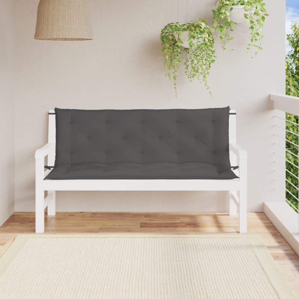 Cuscini Panca Giardino 2pz Antracite 150x50x7cm Tessuto Oxford | homemem39