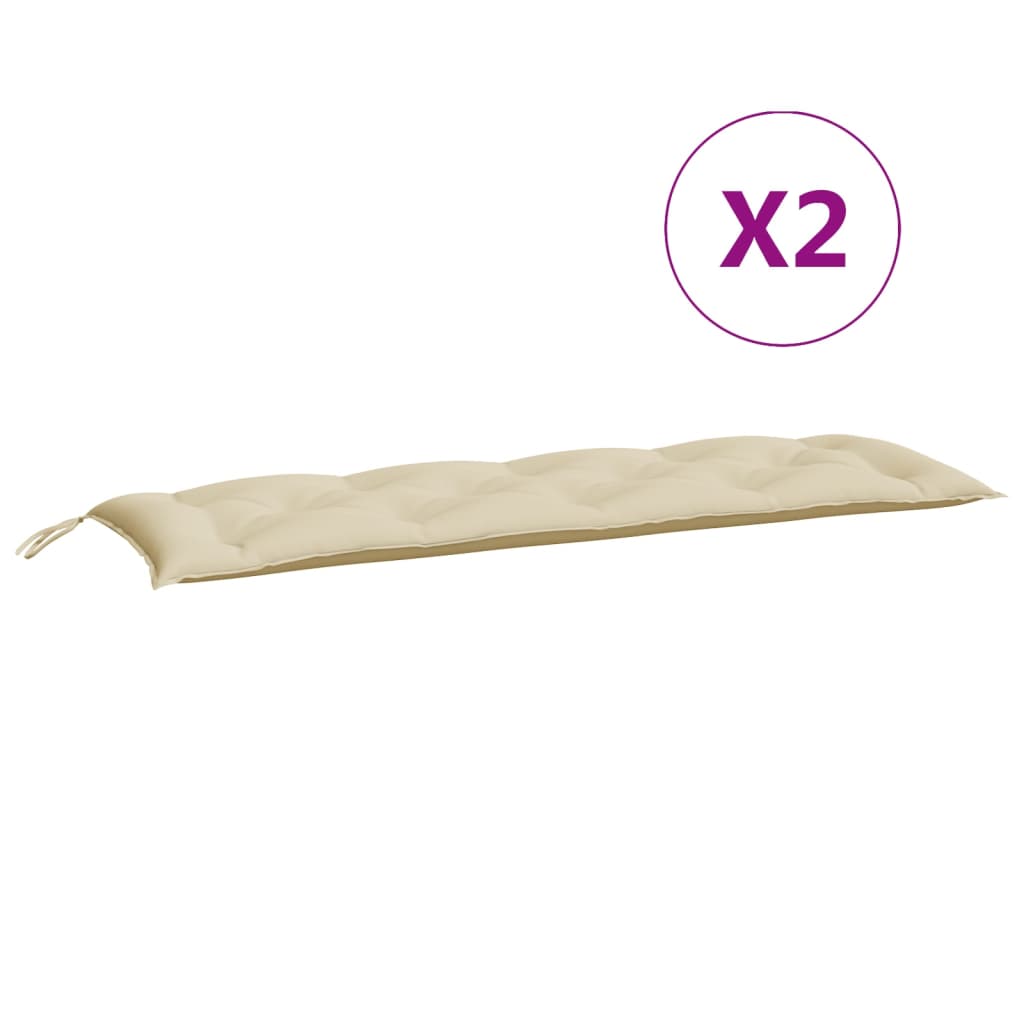 Cuscini Panca da Giardino 2pz Beige 150x50x7 cm Tessuto Oxford | homemem39