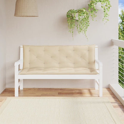 Cuscini Panca da Giardino 2pz Beige 150x50x7 cm Tessuto Oxford | homemem39