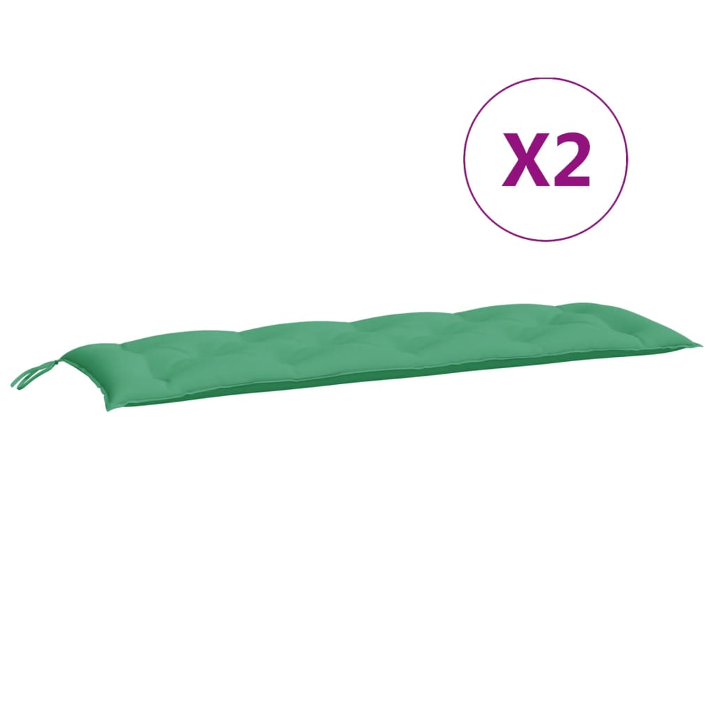 Cuscini per Panca 2 pz Verdi 150x50x7 cm in Tessuto Oxford | homemem39