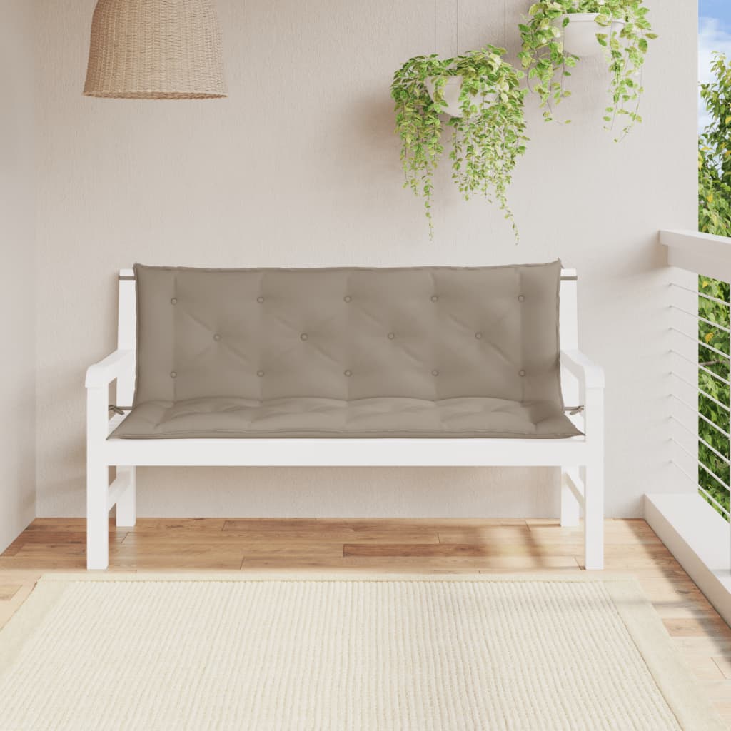 Cuscini Panca da Giardino 2pz Tortora 150x50x7cm Tessuto Oxford | homemem39