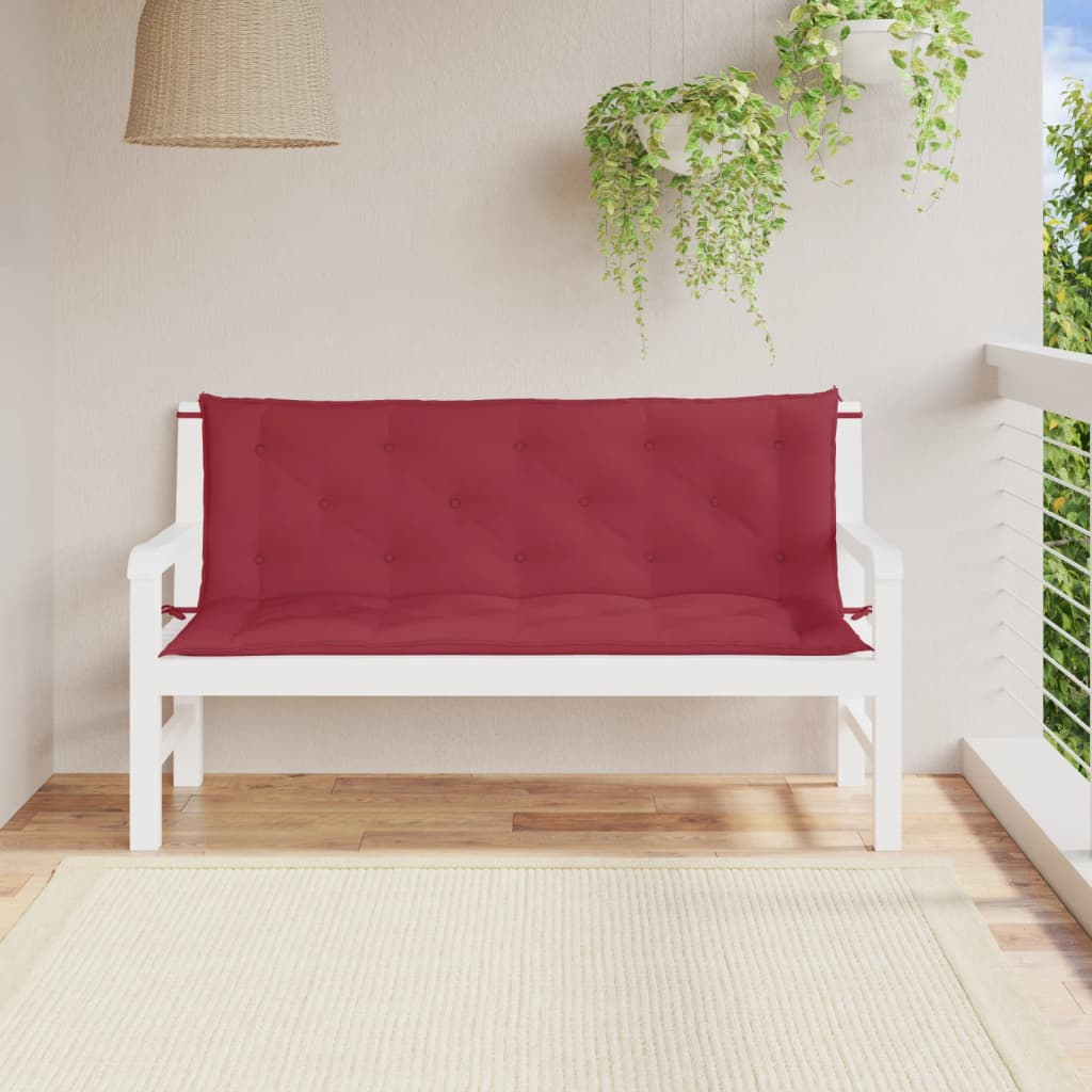 Cuscini per Panca 2 pz Rosso Vino 150x50x7 cm in Tessuto Oxford - homemem39