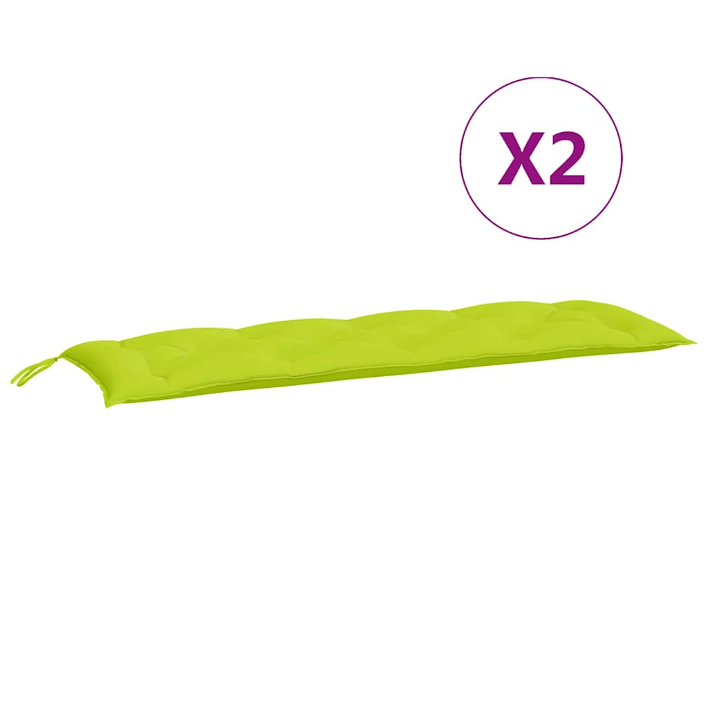 Cuscini per Panca 2 pz Verde Brillante 150x50x7 cm Tessuto Oxford | homemem39