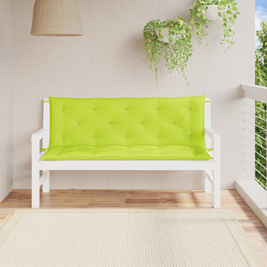 Cuscini per Panca 2 pz Verde Brillante 150x50x7 cm Tessuto Oxford | homemem39