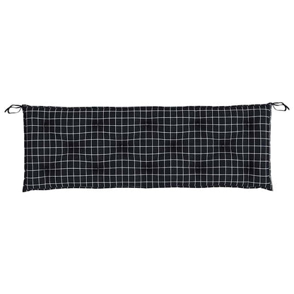 Cuscini Panca da Giardino 2pz a Quadri Nero 150x50x7 cm Tessuto | homemem39