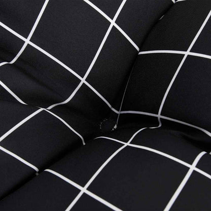 Cuscini Panca da Giardino 2pz a Quadri Nero 150x50x7 cm Tessuto | homemem39