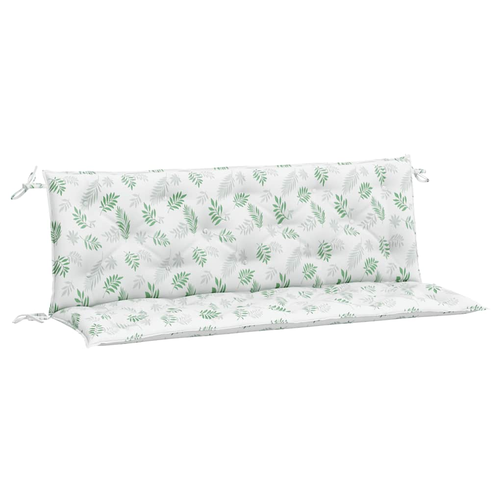 Cuscini Panca Giardino 2 pz Motivo a Foglie 150x50x7 cm Tessuto - homemem39