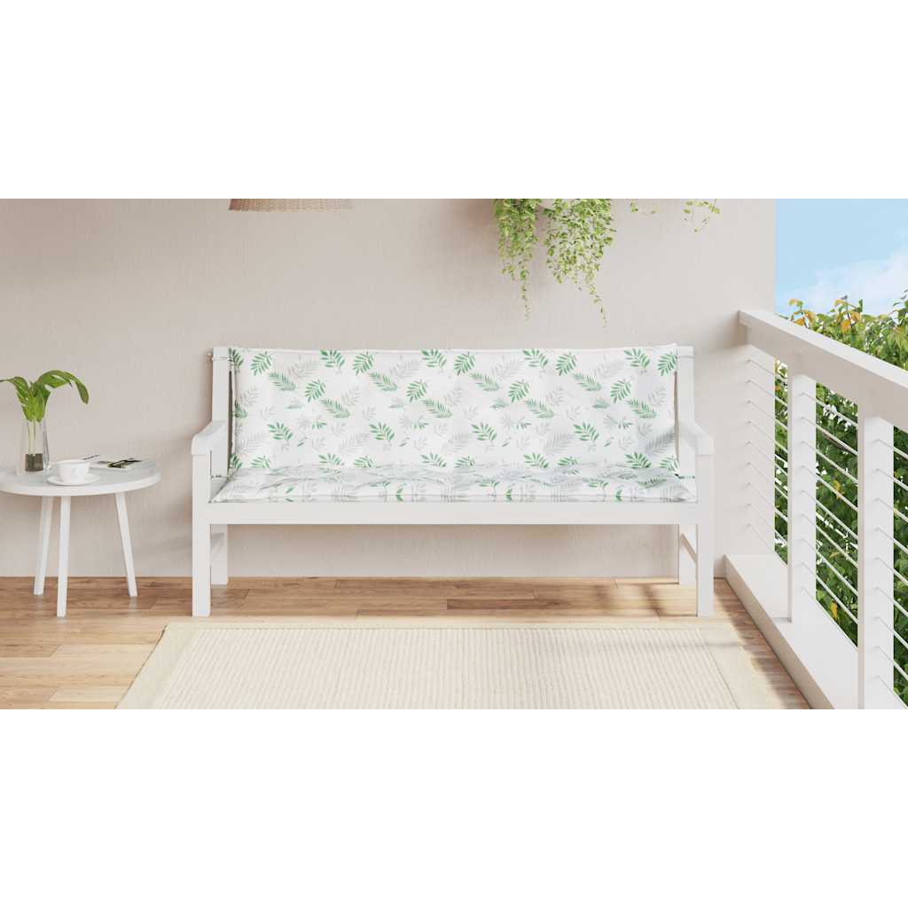 Cuscini Panca Giardino 2 pz Motivo a Foglie 150x50x7 cm Tessuto - homemem39