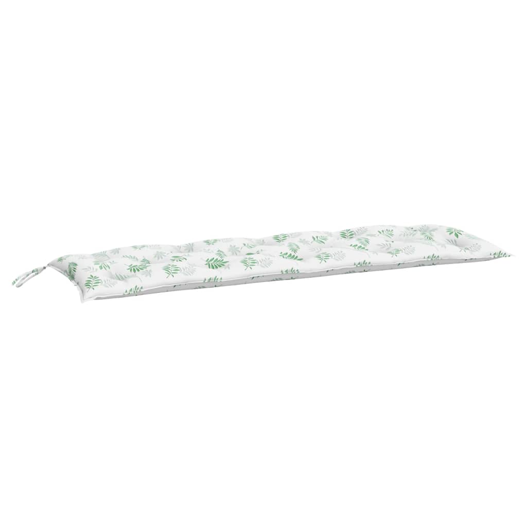 Cuscini Panca Giardino 2 pz Motivo a Foglie 150x50x7 cm Tessuto - homemem39