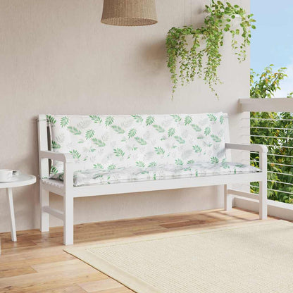 Cuscini Panca Giardino 2 pz Motivo a Foglie Tessuto