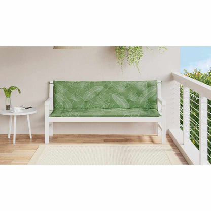 Cuscini Panca Giardino 2 pz Motivo a Foglie 150x50x7 cm Tessuto - homemem39