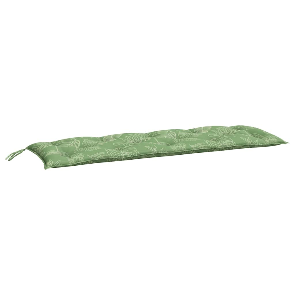 Cuscini Panca Giardino 2 pz Motivo a Foglie 150x50x7 cm Tessuto - homemem39