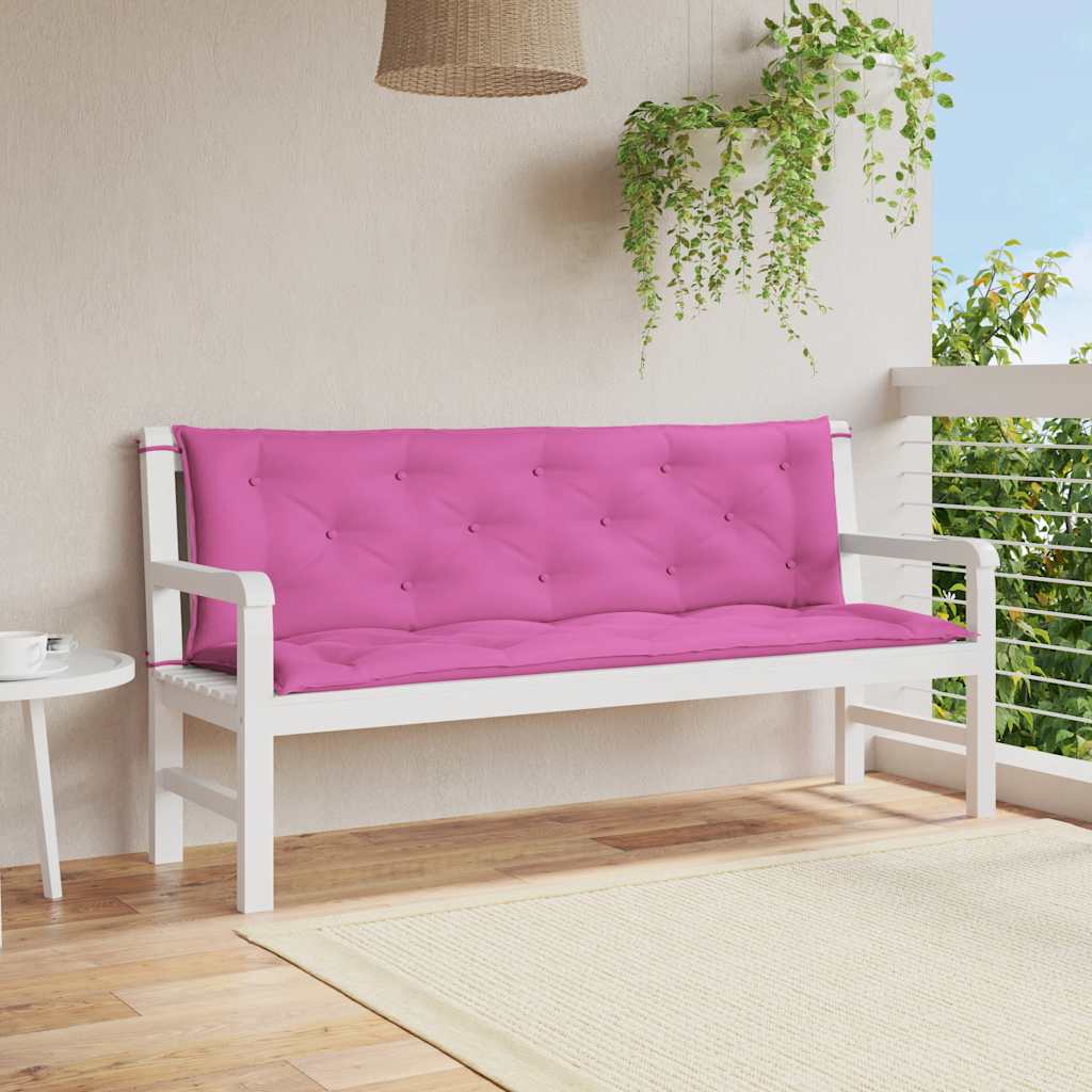 Cuscini per Panca da Giardino 2 pz Rosa 150x50x7 cm in Tessuto