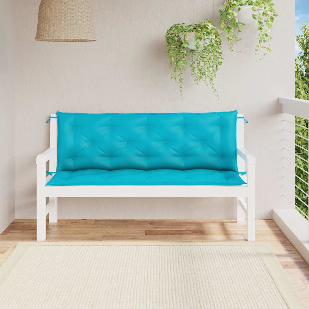 Cuscini per Panca da Giardino 2 pz Turchese 150x50x7 cm Tessuto - homemem39