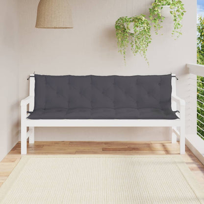 Cuscini Panca Giardino 2pz Antracite 180x50x7cm Tessuto Oxford - homemem39