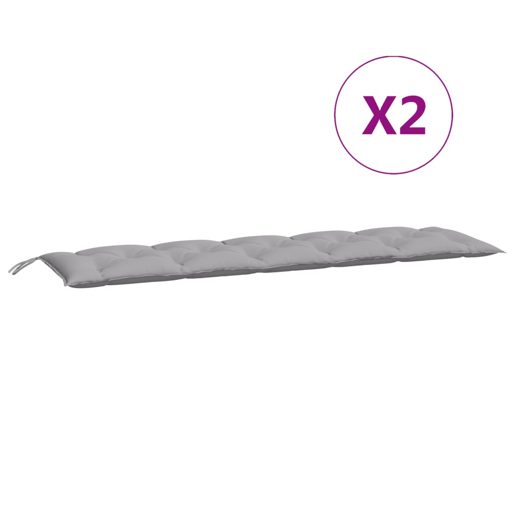 Cuscini Panca da Giardino 2pz Grigi 180x50x7cm Tessuto Oxford | homemem39
