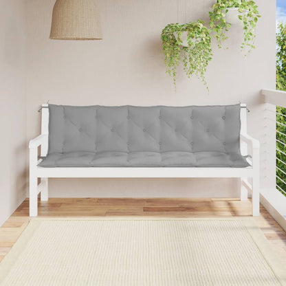 Cuscini Panca da Giardino 2pz Grigi 180x50x7cm Tessuto Oxford - homemem39