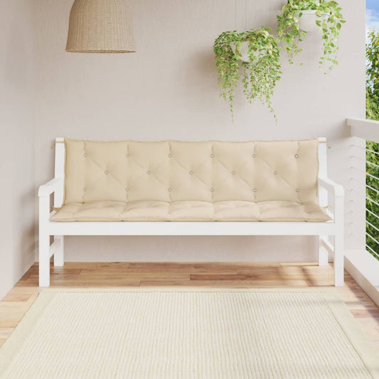 Cuscini Panca da Giardino 2pz Beige 180x50x7 cm Tessuto Oxford - homemem39