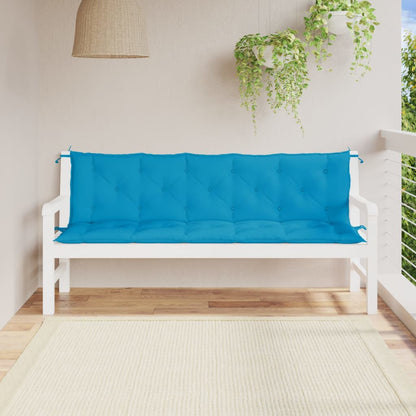 Cuscini per Panca 2 pz Azzurri 180x50x7 cm in Tessuto Oxford - homemem39