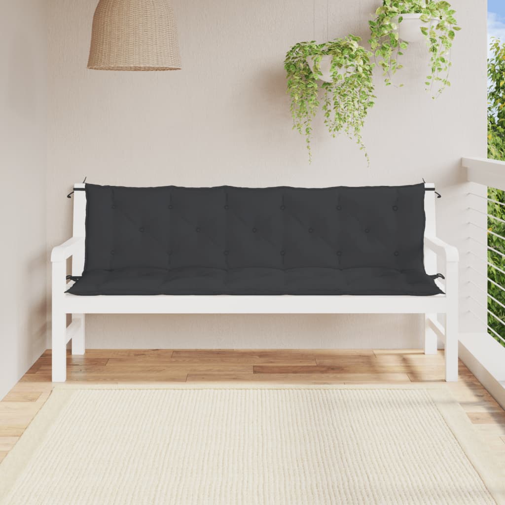 Cuscini Panca da Giardino 2pz Neri 180x50x7cm Tessuto Oxford - homemem39