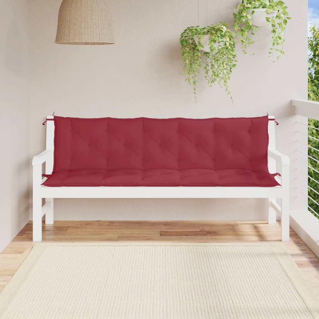 Cuscini per Panca 2 pz Rosso Vino 180x50x7 cm in Tessuto Oxford - homemem39