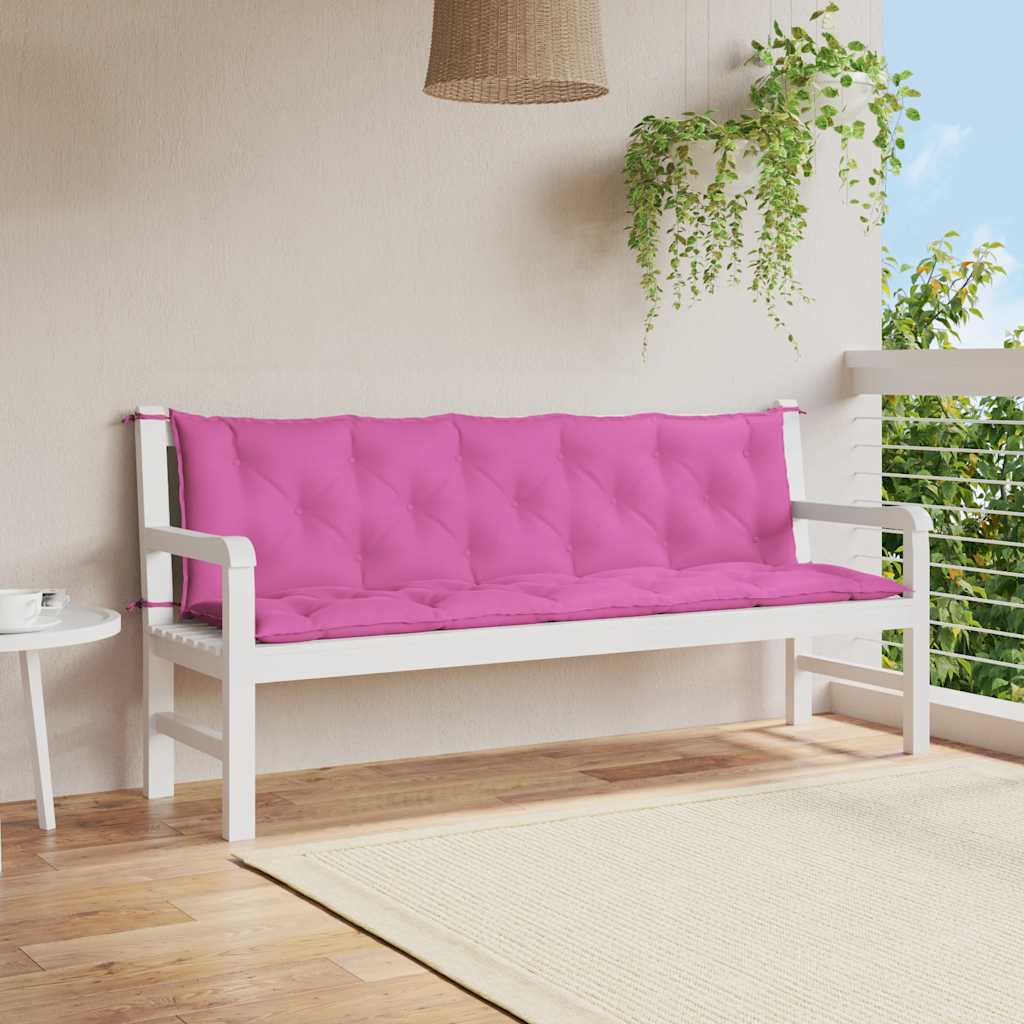 Cuscini per Panca 2 pz Rosa in Tessuto Oxford