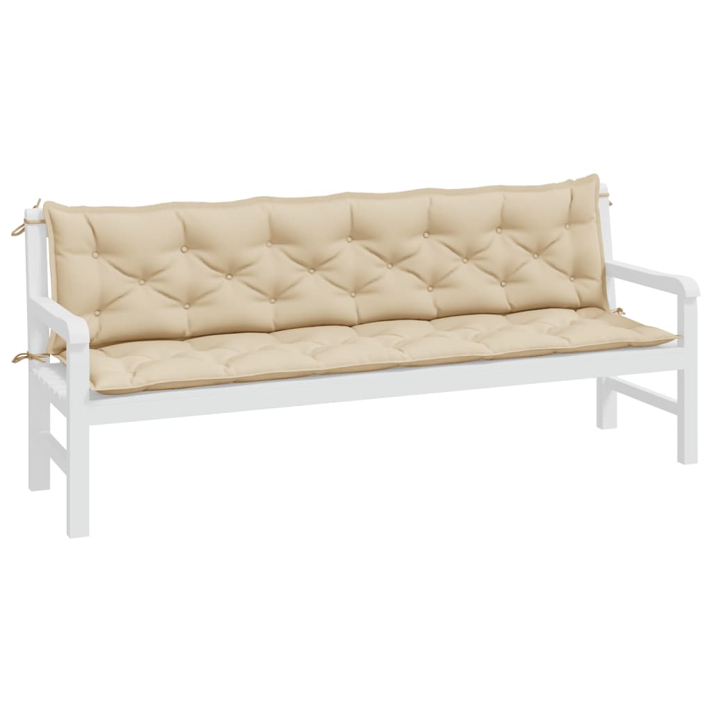 Cuscini Panca da Giardino 2pz Beige 200x50x7cm Tessuto Oxford | homemem39