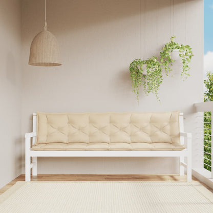 Cuscini Panca da Giardino 2pz Beige 200x50x7cm Tessuto Oxford - homemem39