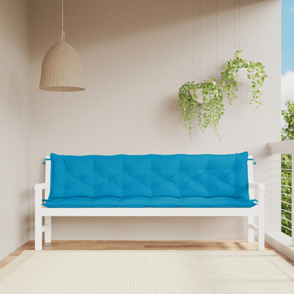 Cuscini per Panca 2 pz Azzurri 200x50x7 cm in Tessuto Oxford - homemem39