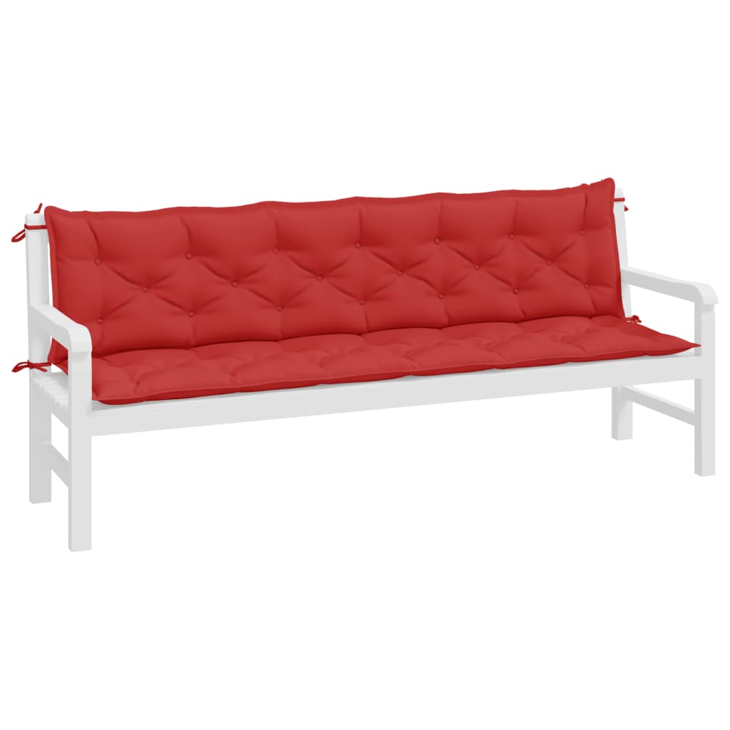 Cuscini per Panca 2 pz Rossi 200x50x7 cm in Tessuto Oxford | homemem39