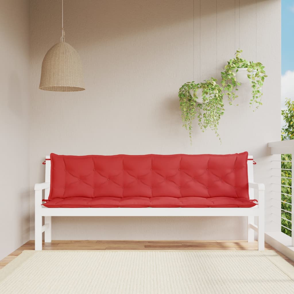 Cuscini per Panca 2 pz Rossi 200x50x7 cm in Tessuto Oxford - homemem39