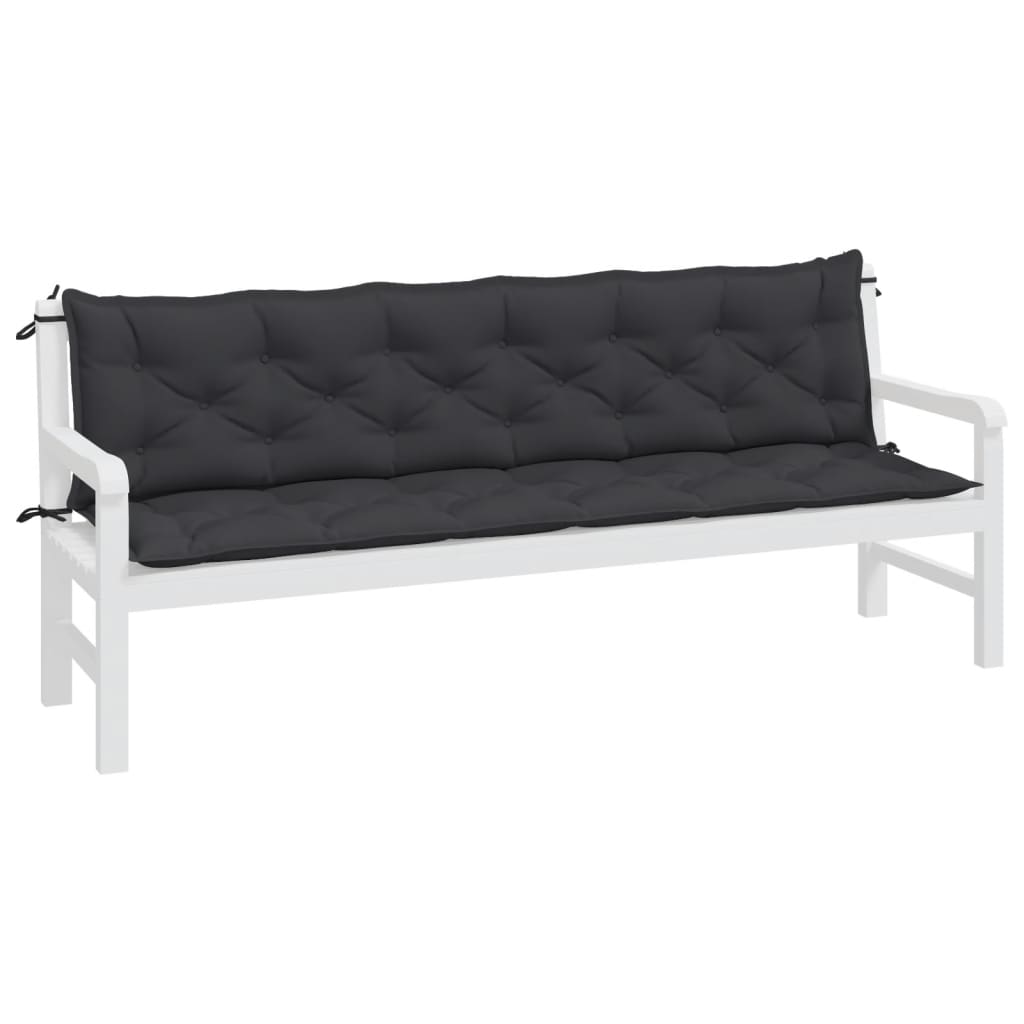Cuscini per Panca 2 pz Neri 200x50x7 cm in Tessuto Oxford | homemem39