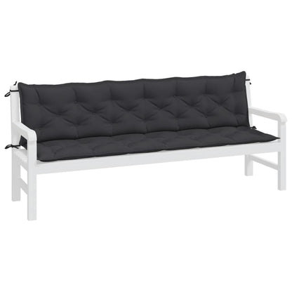 Cuscini per Panca 2 pz Neri 200x50x7 cm in Tessuto Oxford | homemem39