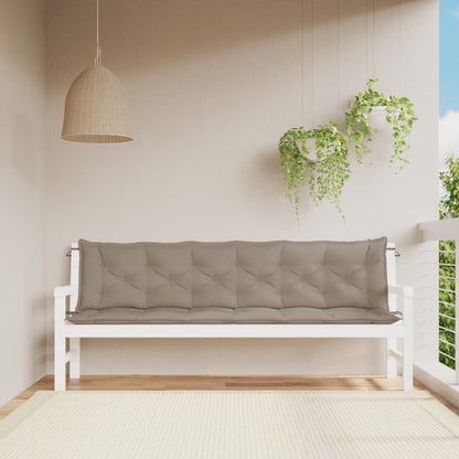 Cuscini Panca da Giardino 2pz Tortora 200x50x7cm Tessuto Oxford | homemem39