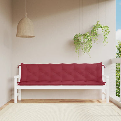 Cuscini per Panca 2 pz Rosso Vino 200x50x7 cm in Tessuto Oxford | homemem39