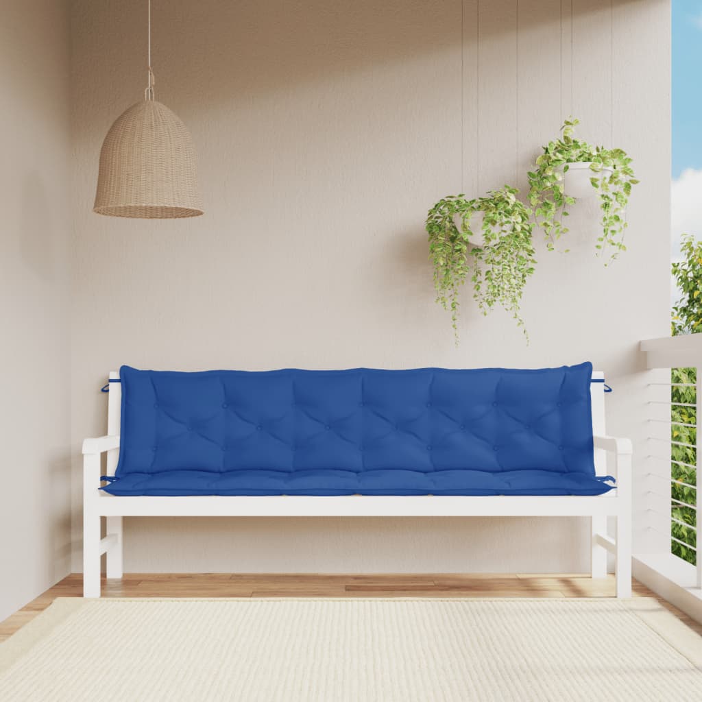 Cuscini per Panca 2 pz Blu 200x50x7 cm in Tessuto Oxford | homemem39