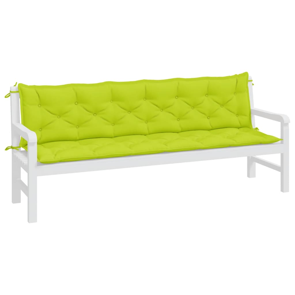 Cuscini per Panca 2 pz Verde Intenso 200x50x7 cm Tessuto Oxford | homemem39