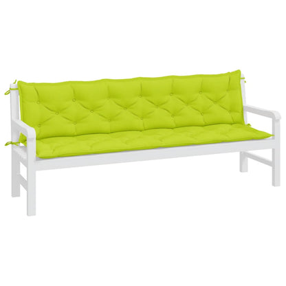 Cuscini per Panca 2 pz Verde Intenso 200x50x7 cm Tessuto Oxford | homemem39