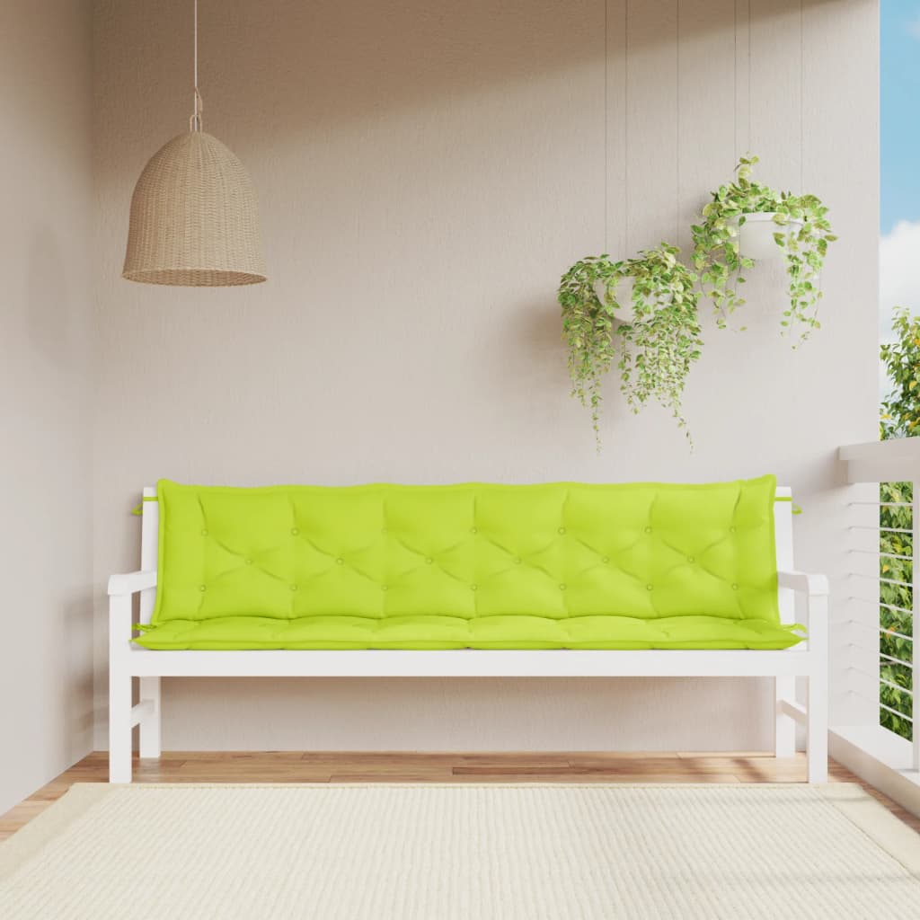 Cuscini per Panca 2 pz Verde Intenso 200x50x7 cm Tessuto Oxford | homemem39