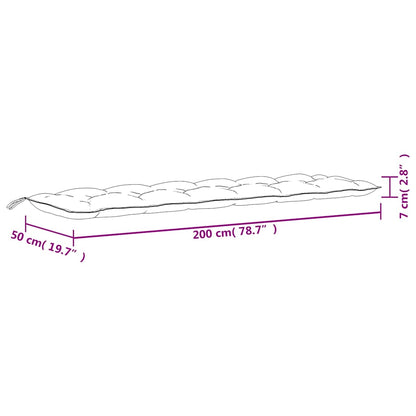 Cuscini Panca da Giardino 2pz Multicolore 200x50x7cm in Tessuto - homemem39