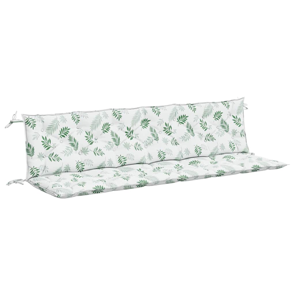 Cuscini Panca Giardino 2 pz Motivo a Foglie 200x50x7 cm Tessuto | homemem39