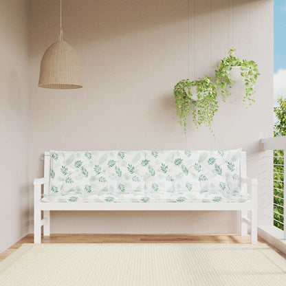 Cuscini Panca Giardino 2 pz Motivo a Foglie 200x50x7 cm Tessuto | homemem39