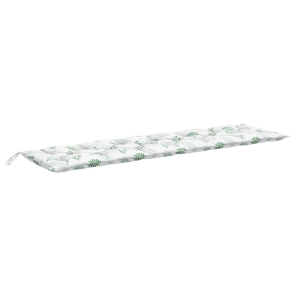 Cuscini Panca Giardino 2 pz Motivo a Foglie 200x50x7 cm Tessuto | homemem39