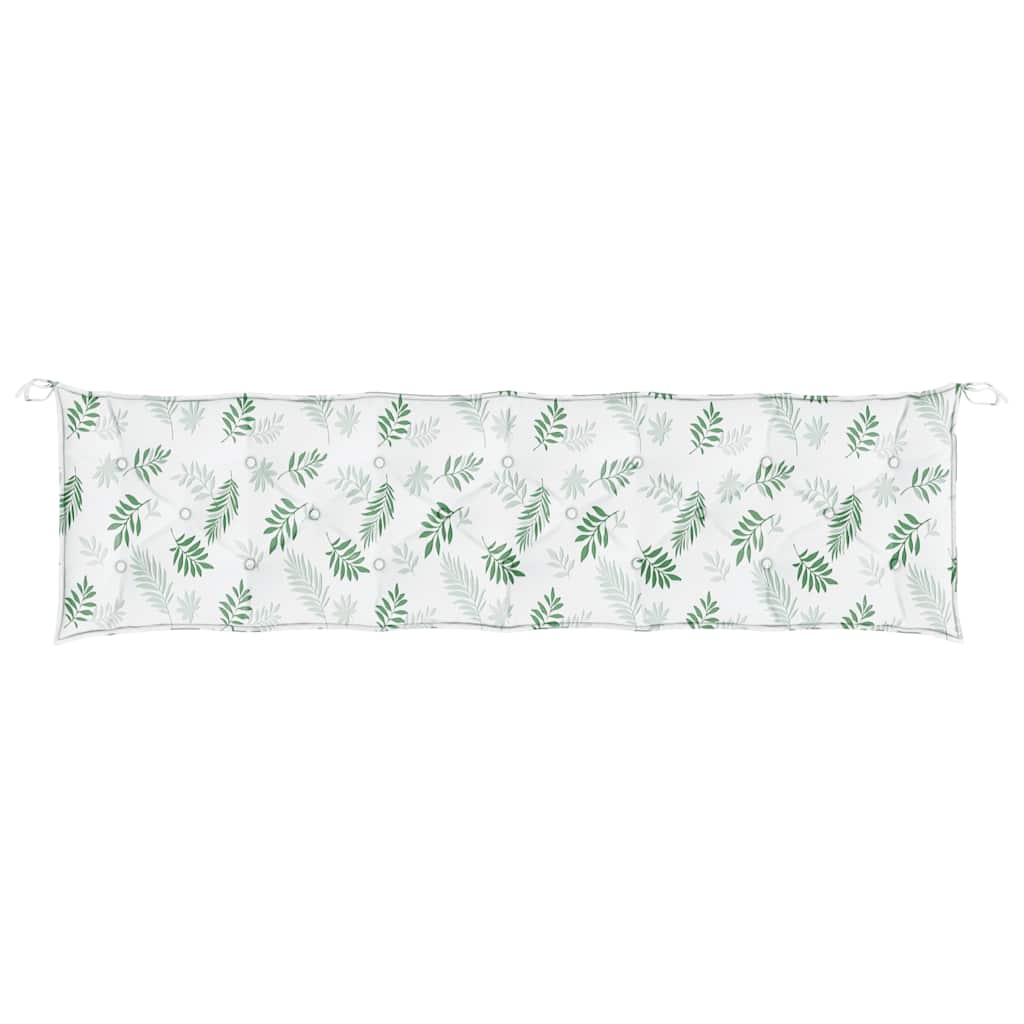 Cuscini Panca Giardino 2 pz Motivo a Foglie 200x50x7 cm Tessuto | homemem39