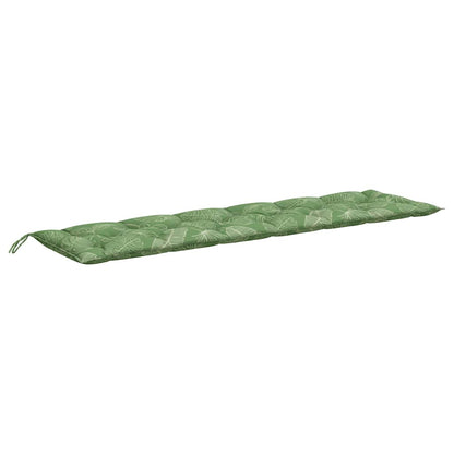 Cuscini Panca Giardino 2 pz Motivo a Foglie 200x50x7 cm Tessuto - homemem39