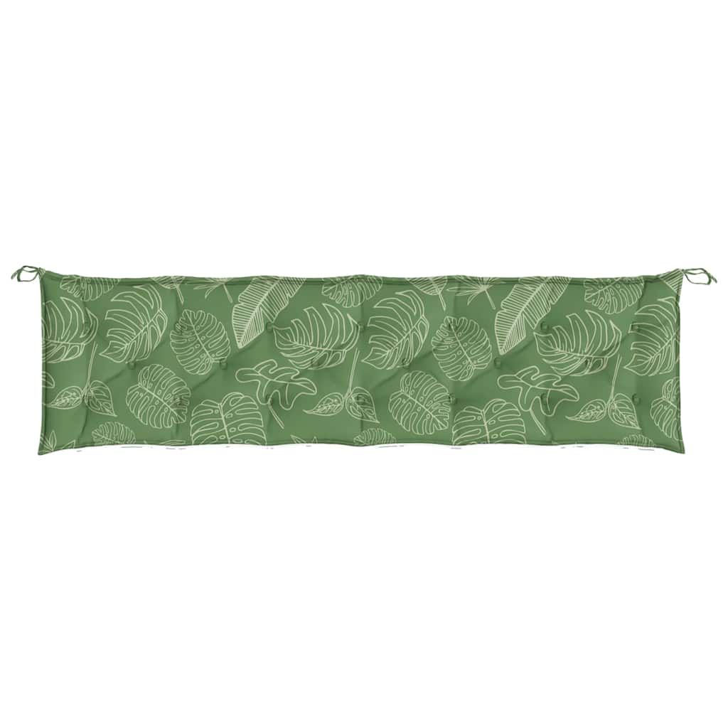 Cuscini Panca Giardino 2 pz Motivo a Foglie 200x50x7 cm Tessuto - homemem39