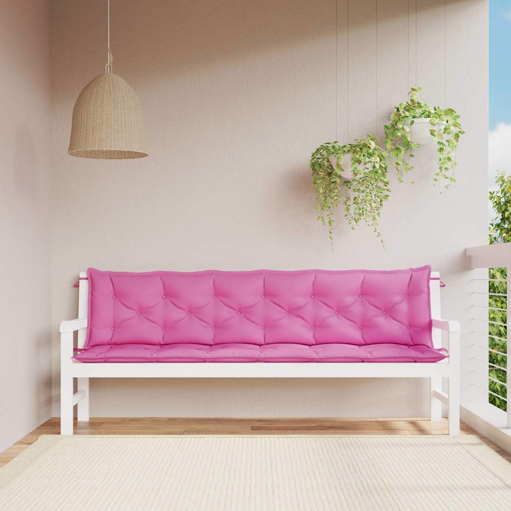 Cuscini per Panca da Giardino 2 pz Rosa 200x50x7 cm in Tessuto - homemem39