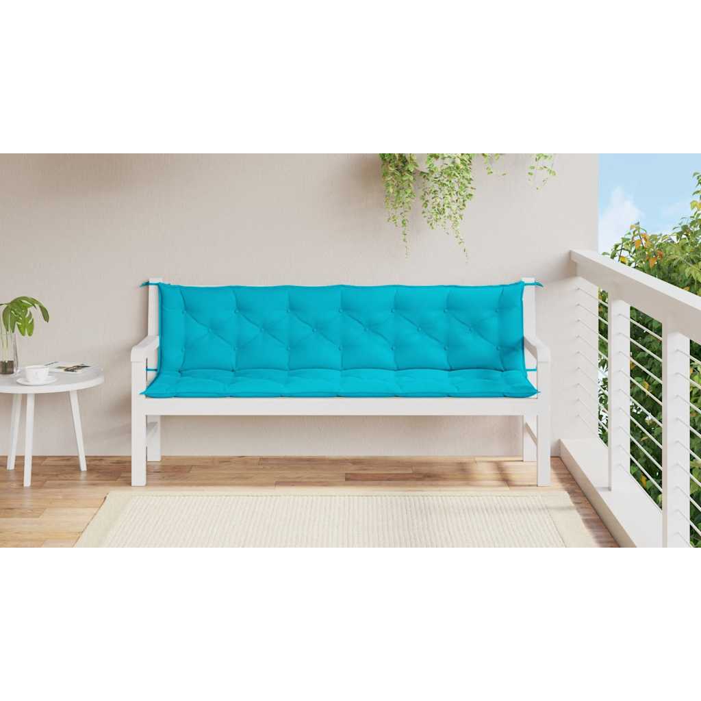 Cuscini per Panca da Giardino 2 pz Turchese 200x50x7 cm Tessuto - homemem39